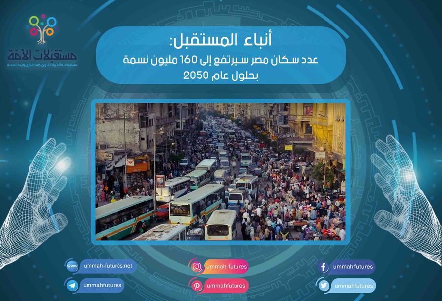 عدد سكان مصر سيرتفع إلى 160 مليون نسمة بحلول عام 2050 مستقبَلات الأمّة