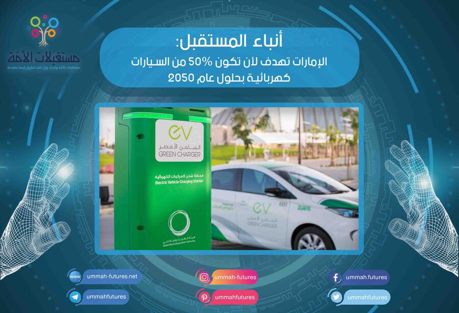 الإمارات تهدف لأن تكون 50% من السيارات كهربائية بحلول عام 2050
