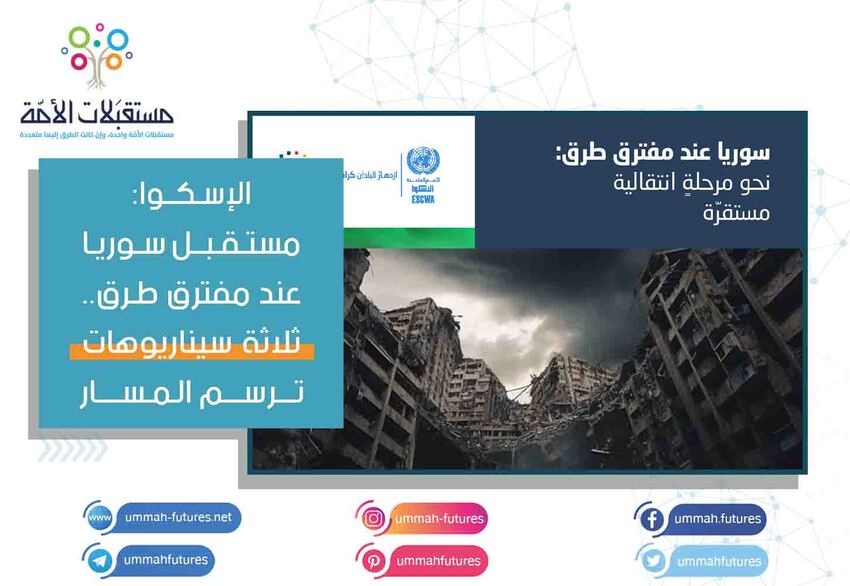 ذكرت لجنة الأمم المتحدة الاقتصادية والاجتماعية لغربي آسيا (الإسكوا) في تقرير لها أن سوريا على مفترق طرق بعد سقوط نظام بشار الأسد وتولّي "أحمد الشرع" السلطة في البلاد التي يعاني اقتصادها من انكماش كبير ويعيش سكانها في فقر مدقع يهدد مستقبلها مالم تقم الإدارة الجديدة بإصلاحات جريئة بدعم عربي ودولي سريع.